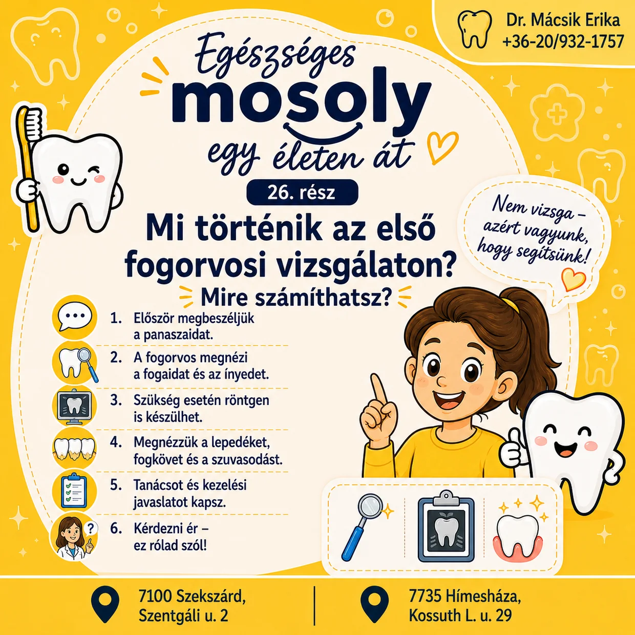 Egészséges mosoly egy életen át – 26. rész: Mi történik az első fogorvosi vizsgálaton?