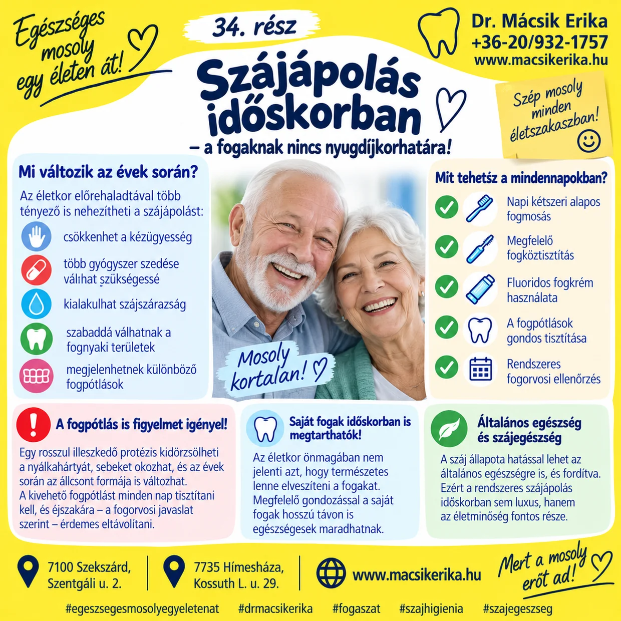 Egészséges mosoly egy életen át – 34. rész: Szájápolás időskorban – a fogaknak nincs nyugdíjkorhatára