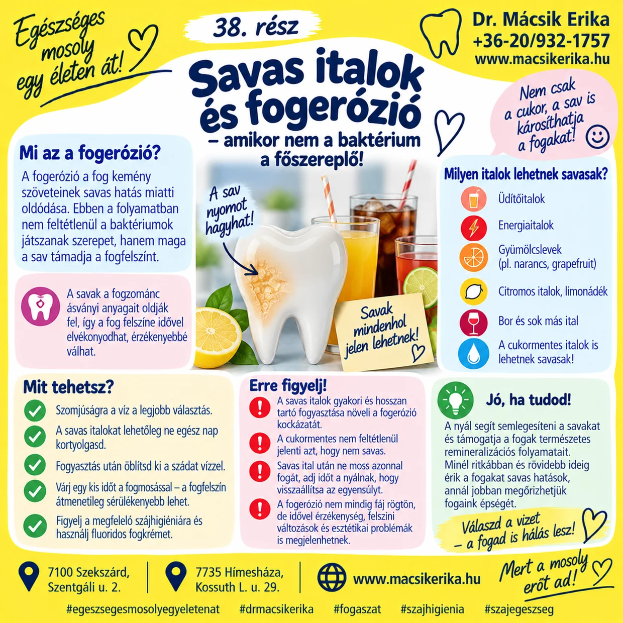 Egészséges mosoly egy életen át – 38. rész: Savas italok és fogerózió – amikor nem a baktérium a főszereplő