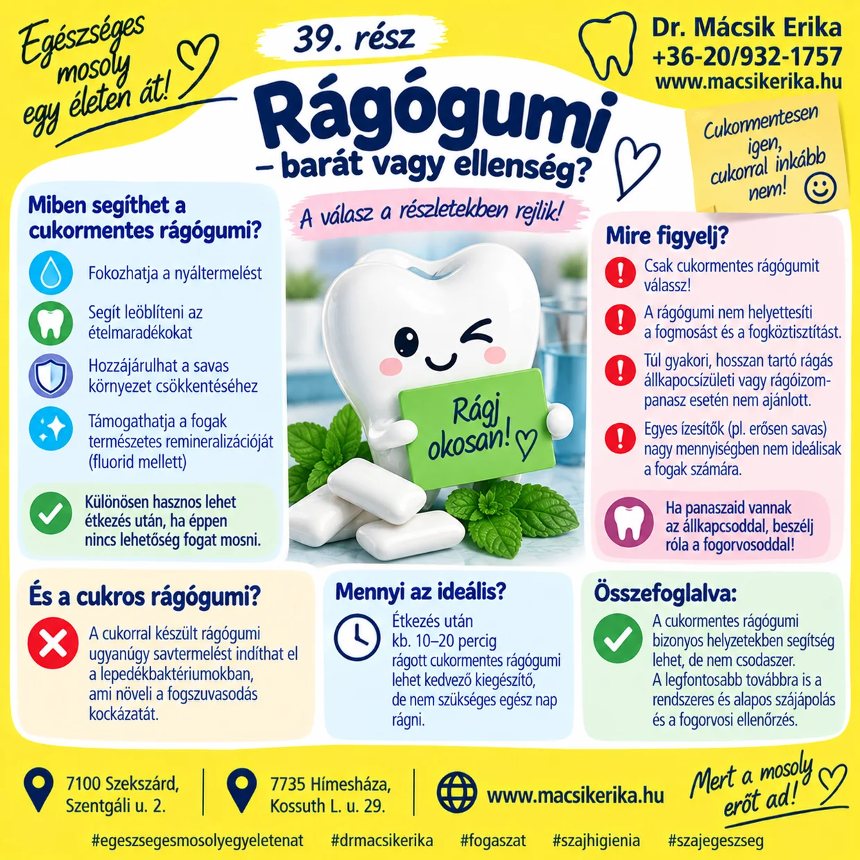 Egészséges mosoly egy életen át – 39. rész: Rágógumi – barát vagy ellenség?