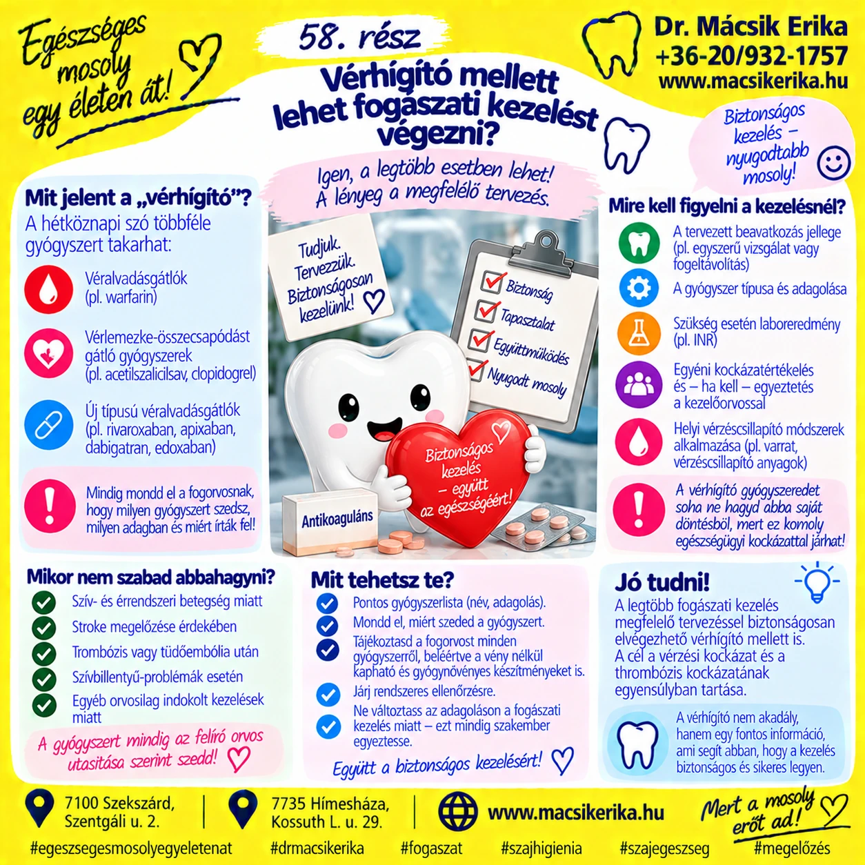 Egészséges mosoly egy életen át – 58. rész: Vérhígító mellett lehet fogászati kezelést végezni? 🩸🦷